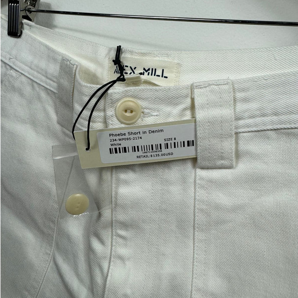 Alex Mill  Phoebe Shorts in White Denim Size 8 - Picture 6 of 8